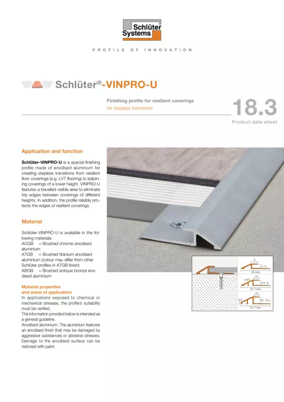 Schlüter-VINPRO-U | Product data sheet 18.3