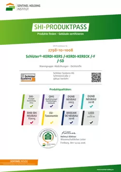 Schlüter-KERDI-KERS /-KERDI-KERECK /-F /-SD - SHI-Produktpass