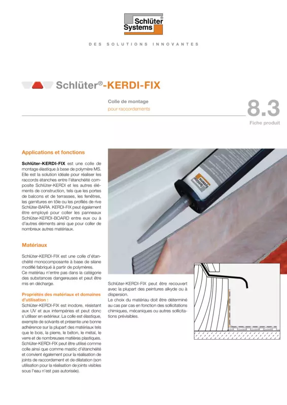 Schlüter-KERDI-FIX | Fiche produit 8.3