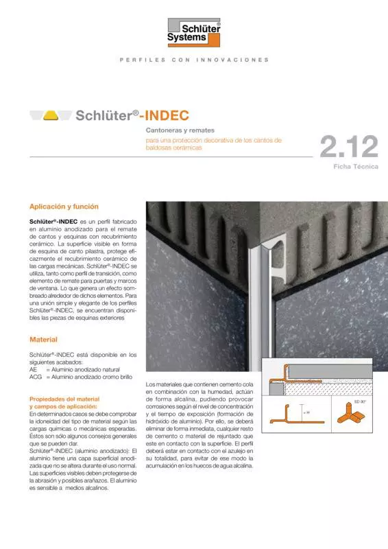 Schlüter-INDEC | Ficha Técnica 2.12