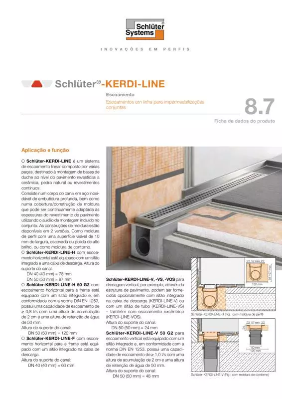 Schlüter-KERDI-LINE | Ficha de dados do produto 8.7