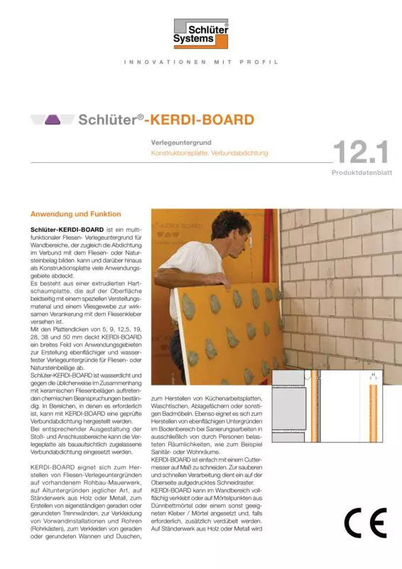 Schlüter-KERDI-BOARD | Produktdatenblatt 12.1