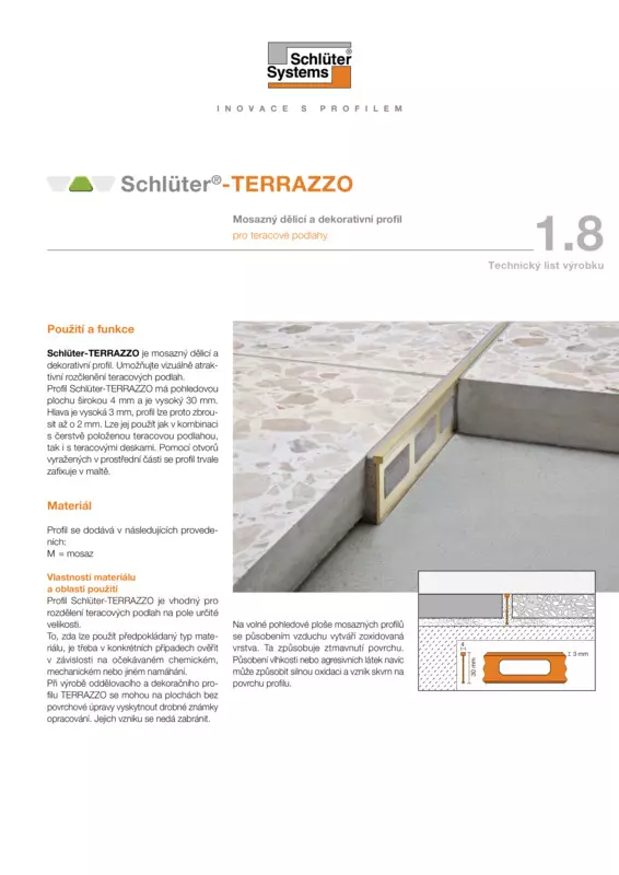 Schlüter-TERRAZZO | Technický list výrobku 1.8