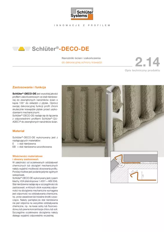 Schlüter-DECO-DE | Opis techniczny produktu 2.14