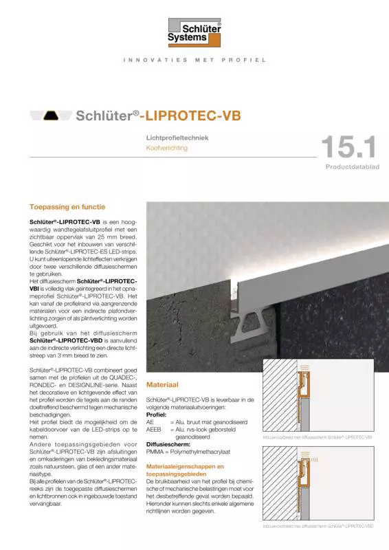 Schlüter-LIPROTEC-VB | Productdatablad 15.1