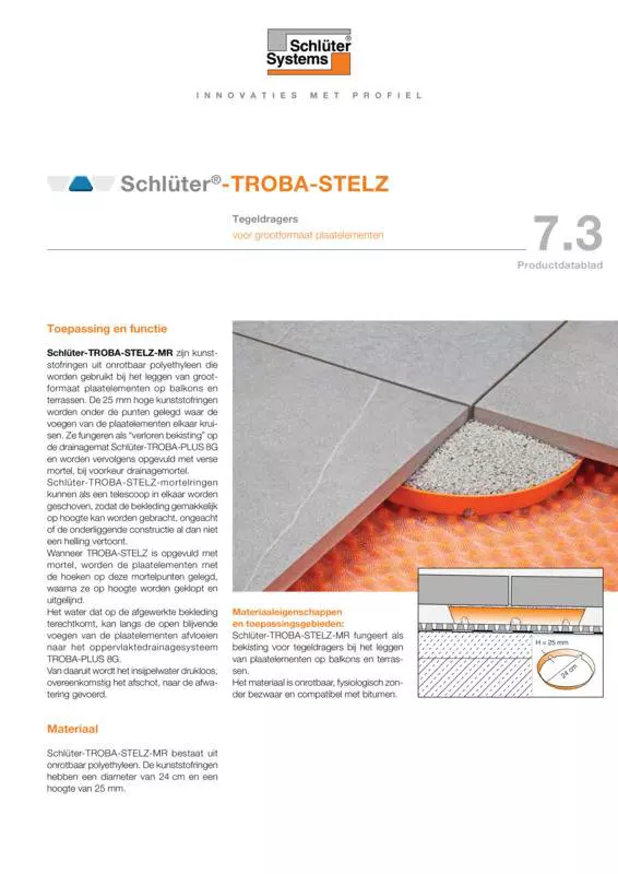 Schlüter-TROBA-STELZ | Productdatablad 7.3