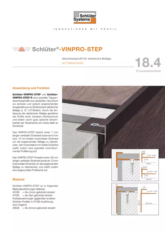 Schlüter-VINPRO-STEP | Produktdatenblatt 18.4