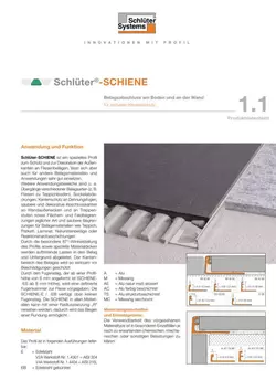 Schlüter-SCHIENE | Produktdatenblatt 1.1