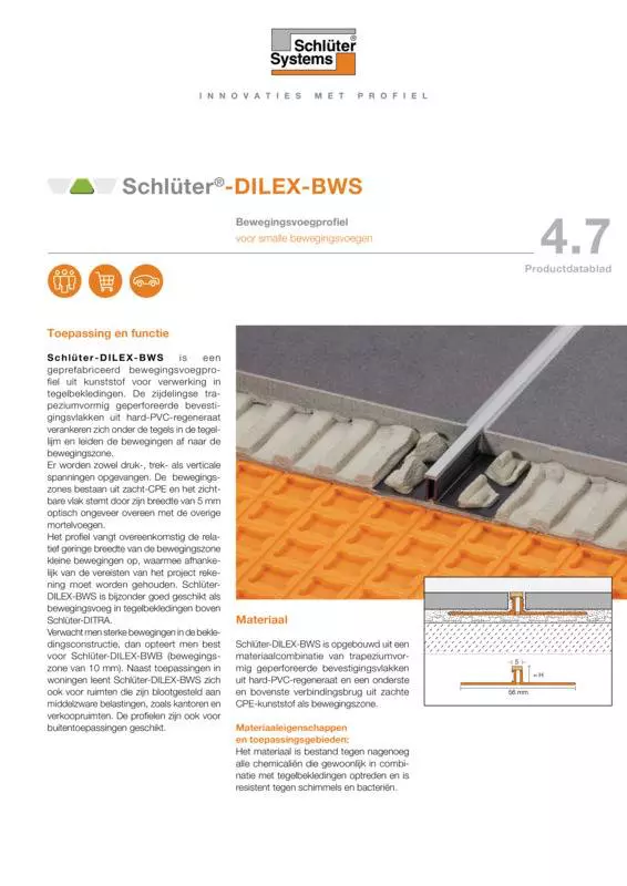 Schlüter-DILEX-BWS | Productdatablad 4.7
