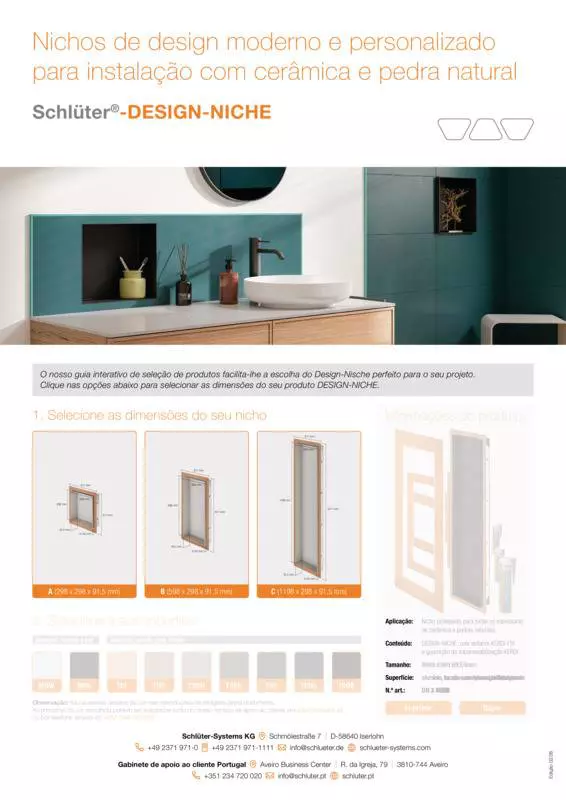 Schlüter-DESIGN-NICHE | Guia de seleção de produtos