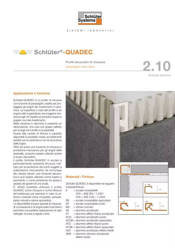 Schlüter-QUADEC | Scheda tecnica 2.10