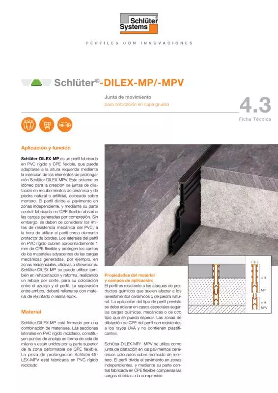 Schlüter-DILEX-MP /-MPV | Ficha Técnica 4.3