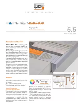 Schlüter-BARA-RAK | Product data sheet 5.5
