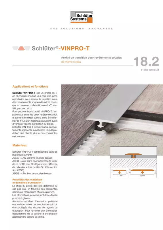 Schlüter-VINPRO-T | Fiche produit 18.2