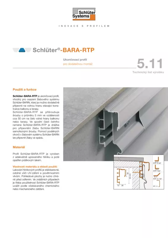 Schlüter-BARA-RTP | Technický list výrobku 5.11