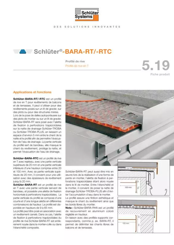 Schlüter-BARA-RT /-RTC | Fiche produit 5.19