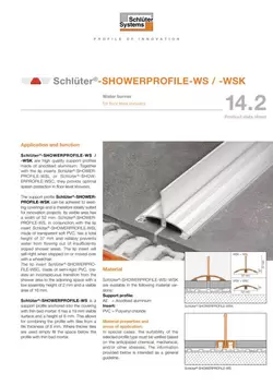 Schlüter-SHOWERPROFILE-WS /-WSK | Product data sheet 14.2