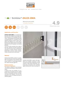 Schlüter-DILEX-BWA | Product data sheet 4.9