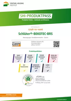 Schlüter-BEKOTEC-BRS - SHI-Produktpass