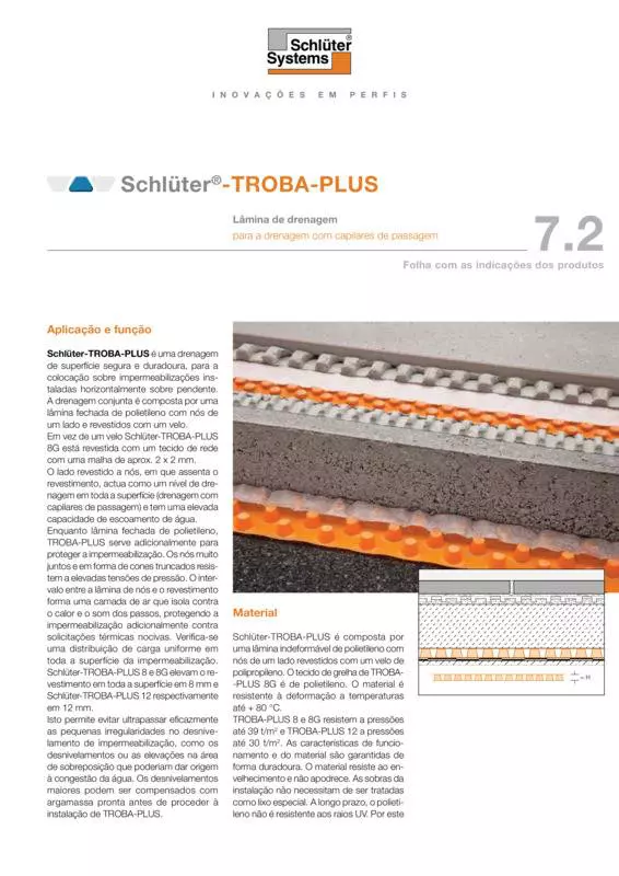 Schlüter-TROBA-PLUS | Ficha de dados do produto
 7.2