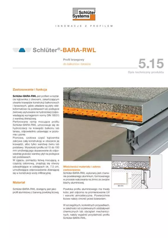 Schlüter-BARA-RWL | Opis techniczny produktu 5.15