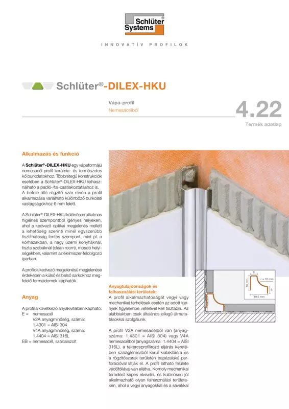 Schlüter-DILEX-HKU | Termék adatlap 4.22