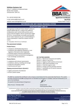 Schlüter-KERDI-LINE-G3 - BBA Agrément Certificate