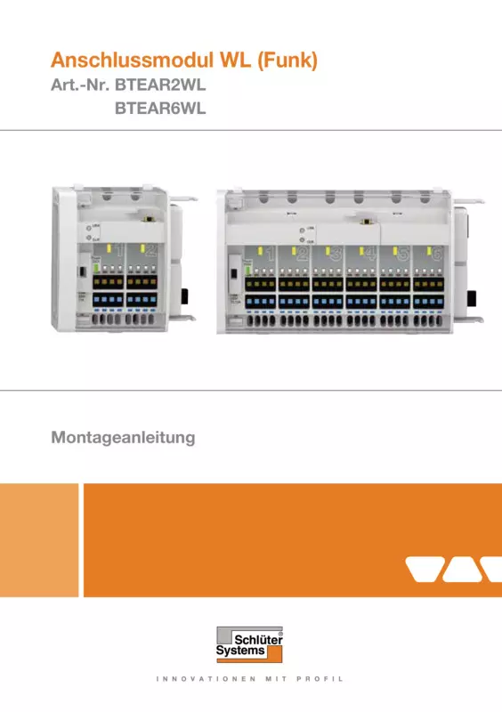 Schlüter-BEKOTEC-THERM-EAR2 /-EAR6 - Anschlussmodul WL (Funk) | Montageanleitung