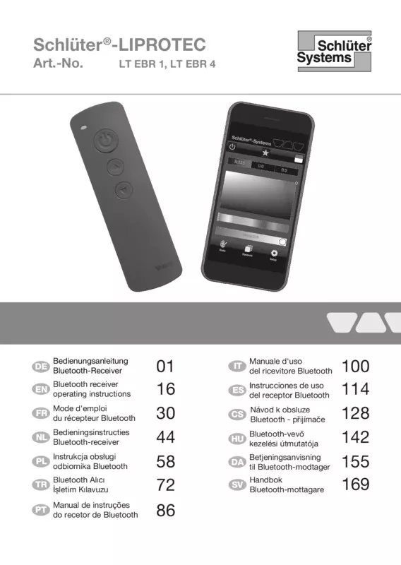 Schlüter-LIPROTEC - Bluetooth-modtager | Betjeningsanvisning