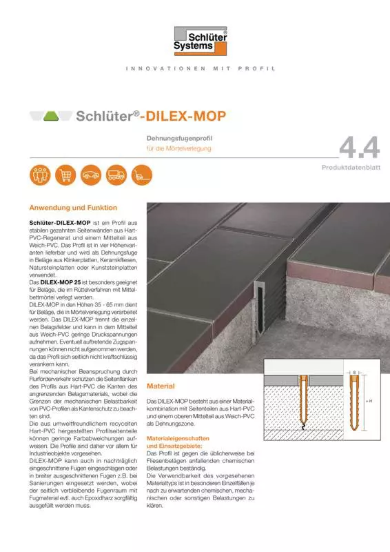 Schlüter-DILEX-MOP | Produktdatenblatt 4.4