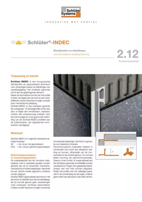 Schlüter-INDEC | Productdatablad 2.12