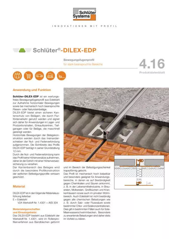 Schlüter-DILEX-EDP | Produktdatenblatt 4.16