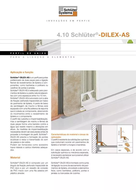 Schlüter-DILEX-AS | Ficha de dados do produto 4.10