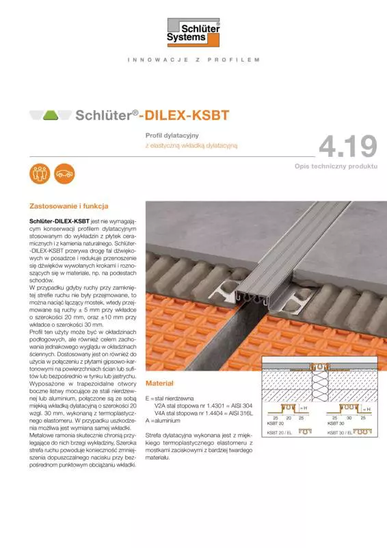 Schlüter-DILEX-KSBT | Opis techniczny produktu 4.19