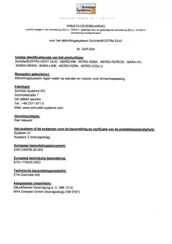 Schlüter-DITRA-HEAT-DUO - Prestatieverklaring