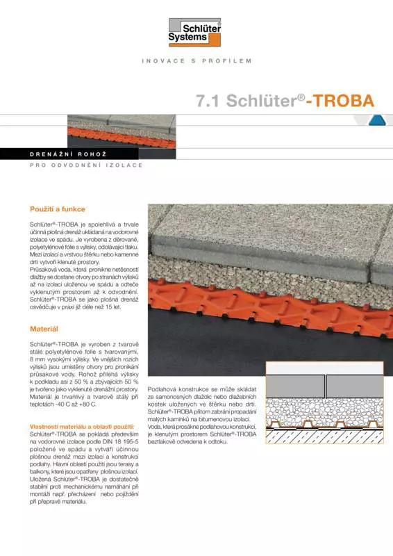 Schlüter-TROBA | Technický list výrobku 7.1