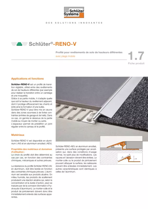 Schlüter-RENO-V | Fiche produit 1.7