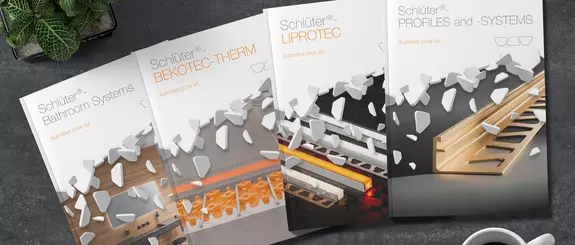 Beeld-prijslijsten van Schl&uuml;ter-Systems-producten.