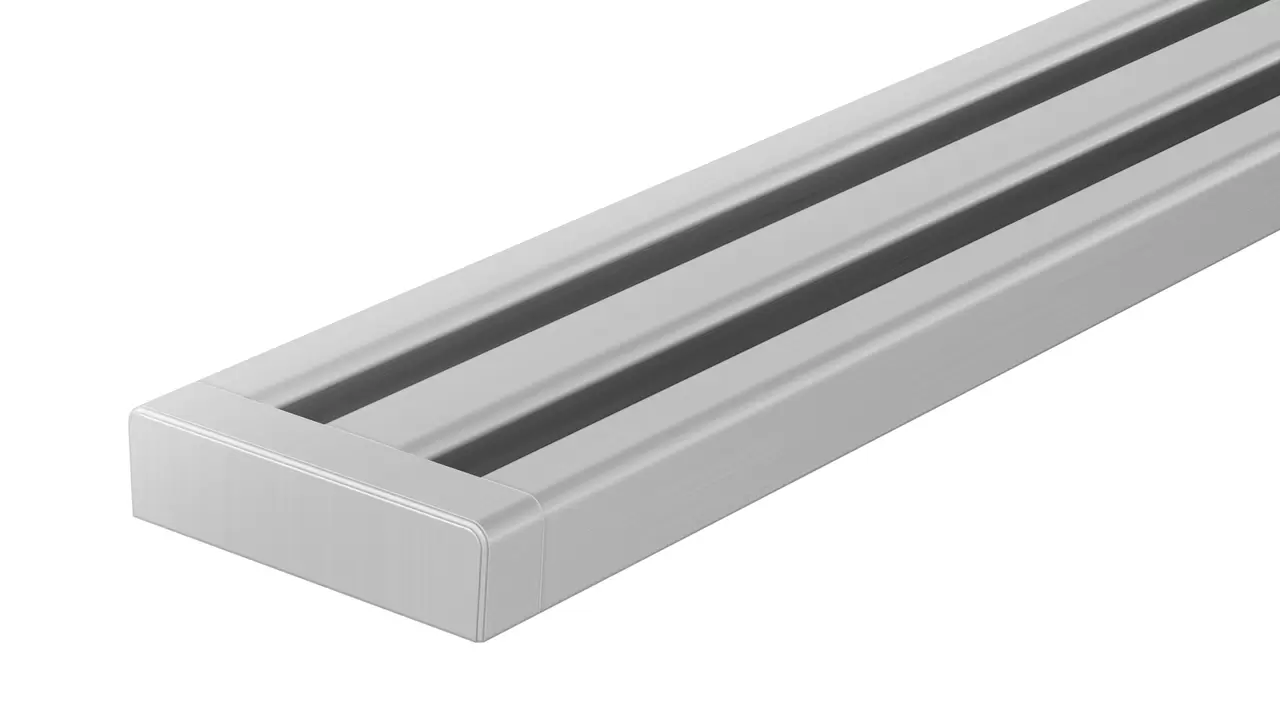 Perfil de drenaje Schl&uuml;ter-KERDI-LINE-VARIO WAVE en acero inoxidable cepillado