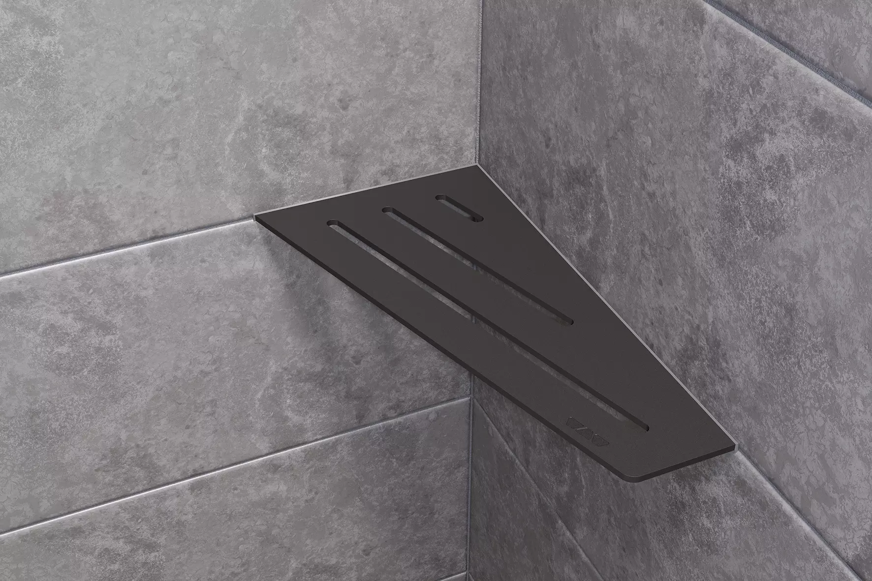 Schl&uuml;ter-SHELF-E-S3 es un estante de esquina alargado y rectangular para la zona de la ducha.