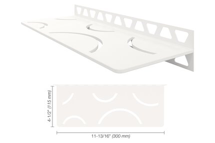 SHELF RECTANGLE MUR CURVE BLANC MAT