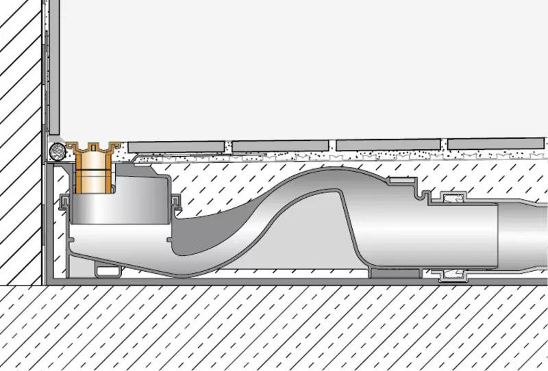 Genomskärningsritning KERDI-LINE-VARIO-WAVE 1