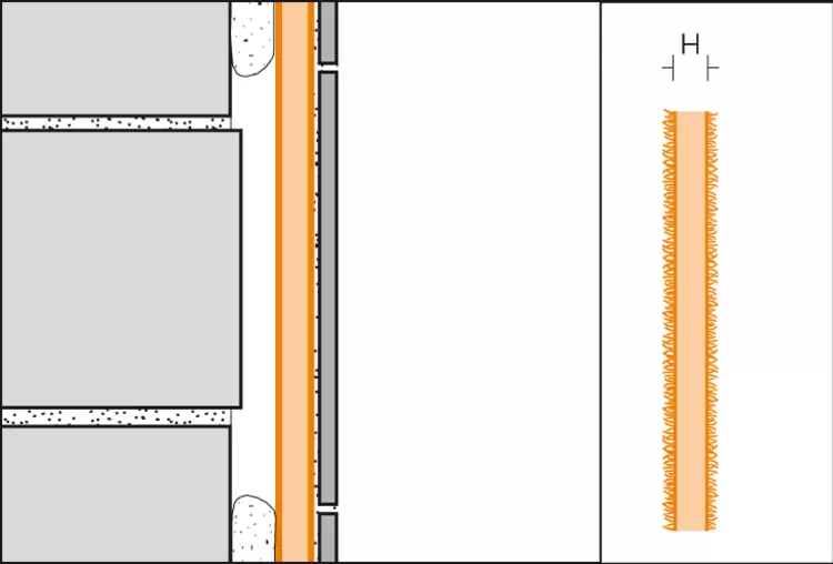 Cross-section drawing KERDI-BOARD 1