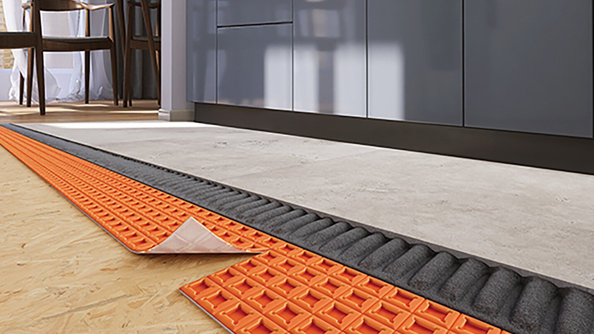 Schluter DITRA-PS uncoupling membrane for fast tile installation over challenging substrates.