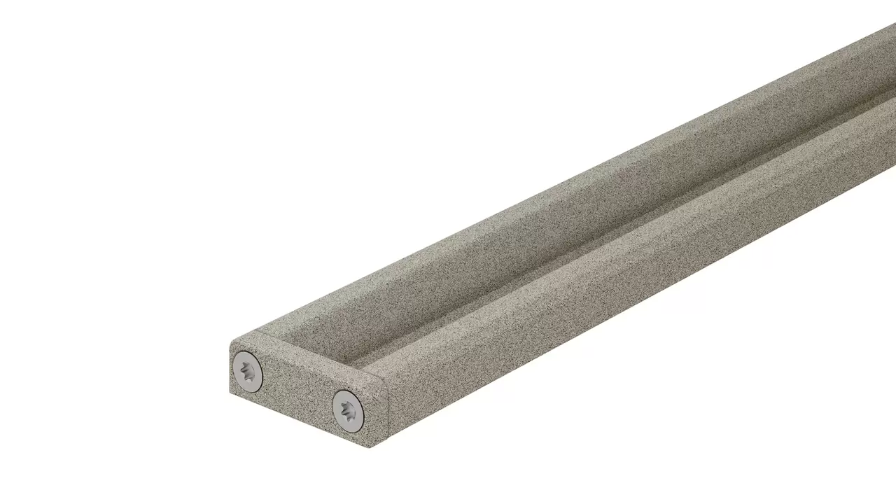 Perfil de drenaje Schl&uuml;ter-KERDI-LINE-VARIO COVE de aluminio texturizado en gris piedra TSSG