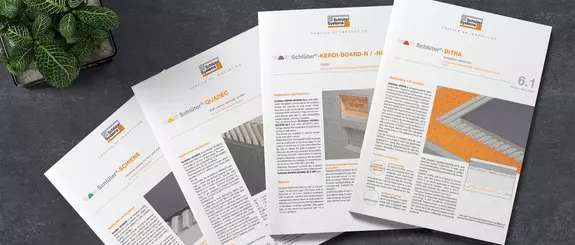 Fichas t&eacute;cnicas e informaci&oacute;n t&eacute;cnica de productos Schl&uuml;ter-Systems.