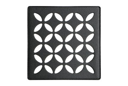 KERDI-DRAIN KIT DE REJILLA 4" FLORAL NEGRO MATE