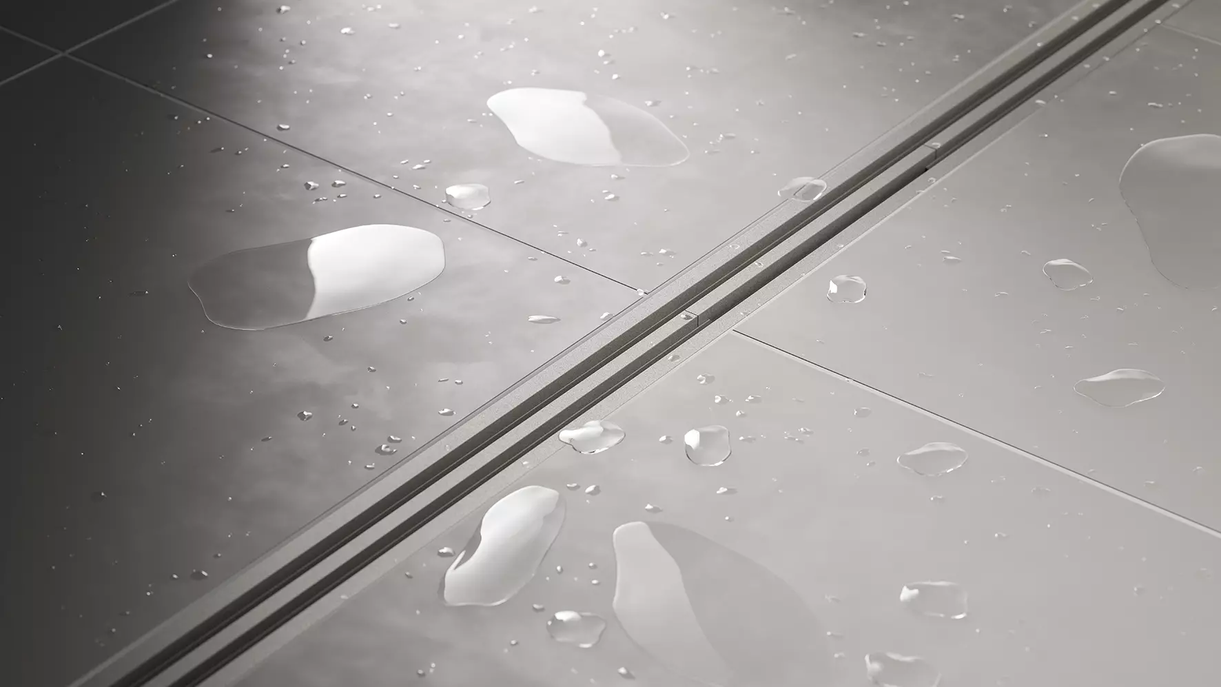 Ebenerdige Dusche mit Entw&auml;sserungsrinne Schl&uuml;ter-KERDI-LINE-VARIO