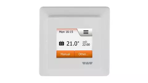 DITRA-HEAT-E-Temperaturregler mit 2"-Touchdisplay in Wei&szlig;.