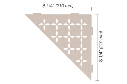 SHELF ESTANTE ESQ TRIANG FLORAL CREMA